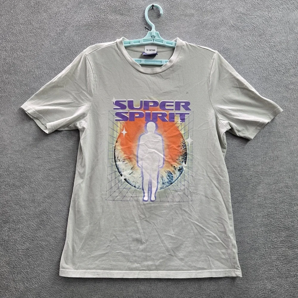 Coney Island Picnic Men Shirt M Gray Graphic Print Cosmic Handprint Tee